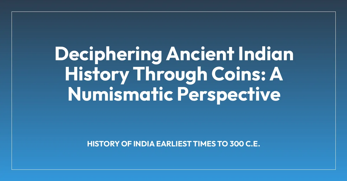 Deciphering Ancient Indian History Through Coins: A Numismatic Perspective