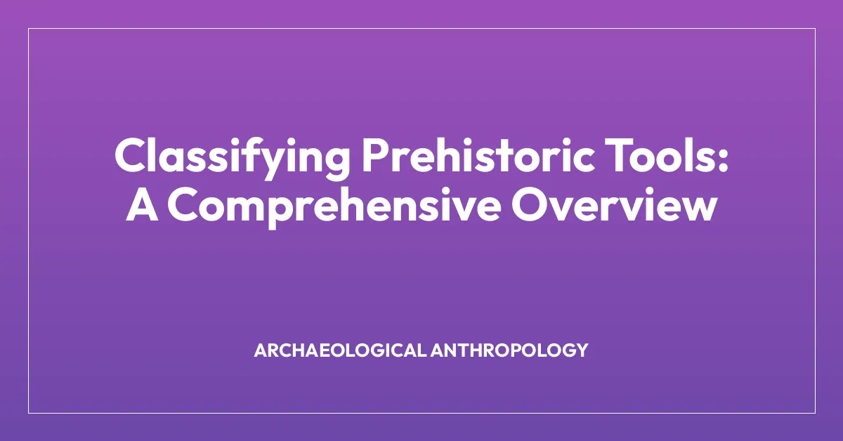 Classifying Prehistoric Tools: A Comprehensive Overview