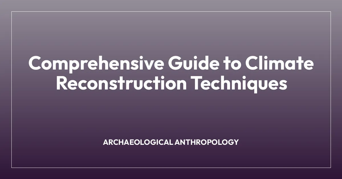 Comprehensive Guide to Climate Reconstruction Techniques