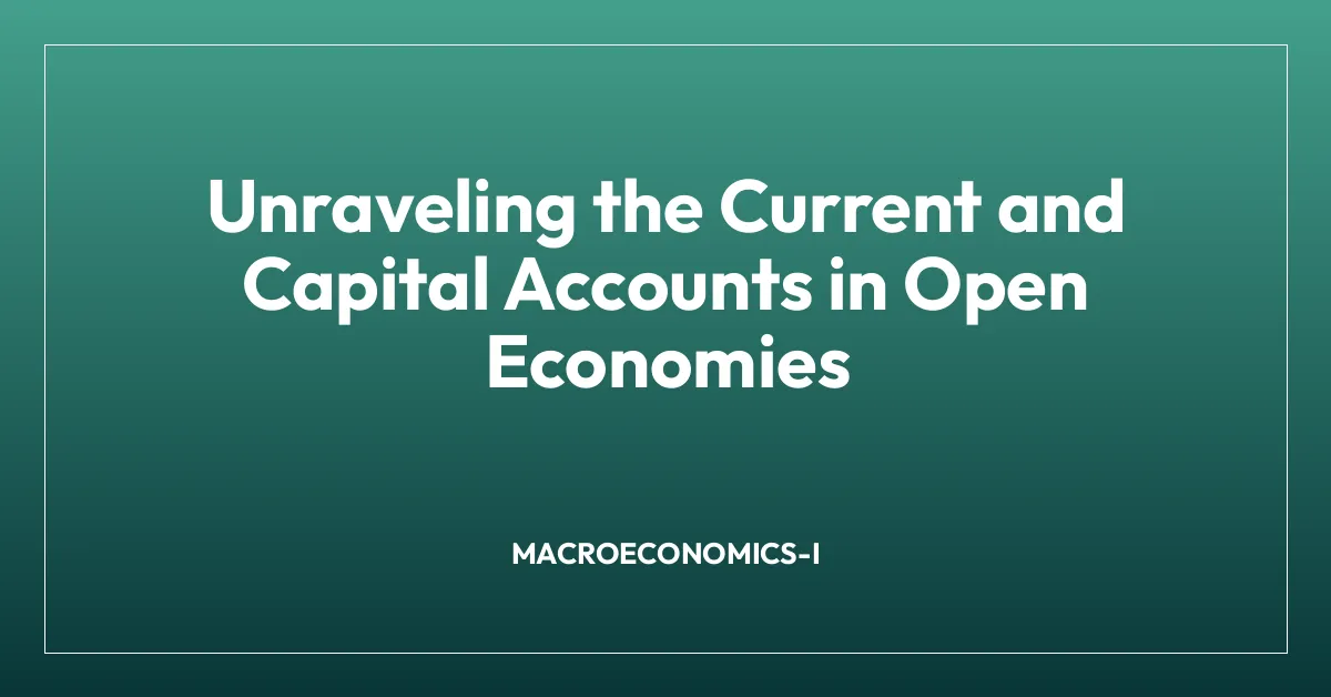 Unraveling the Current and Capital Accounts in Open Economies