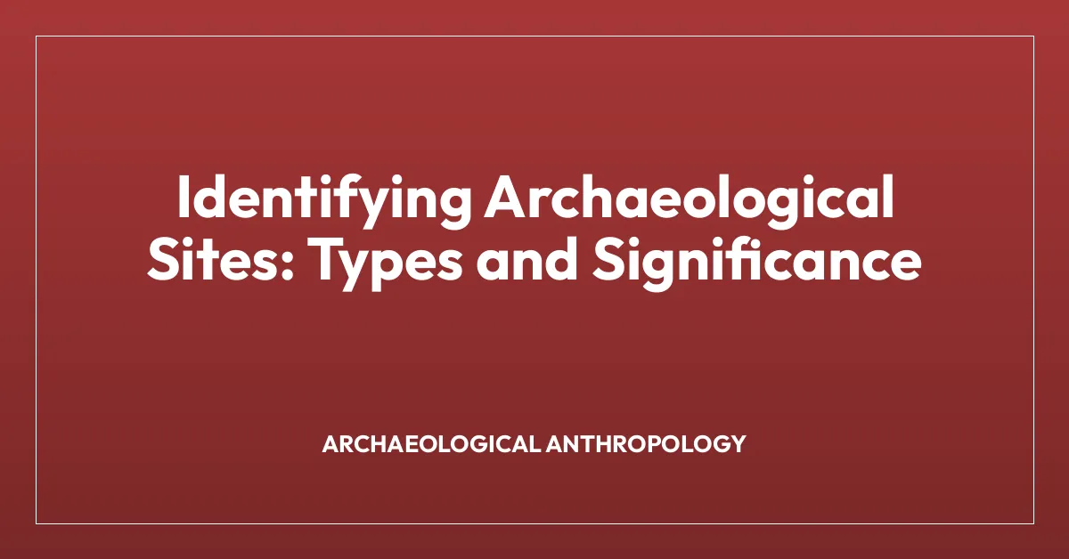 Identifying Archaeological Sites: Types and Significance