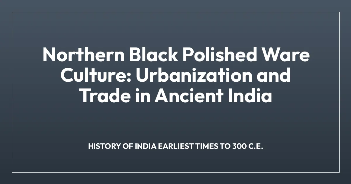 Northern Black Polished Ware Culture: Urbanization and Trade in Ancient India