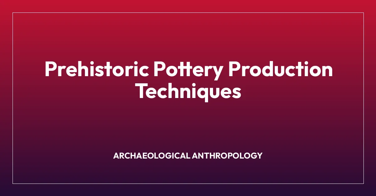 Prehistoric Pottery Production Techniques