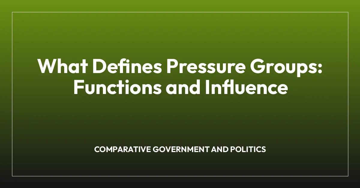 What Defines Pressure Groups: Functions and Influence