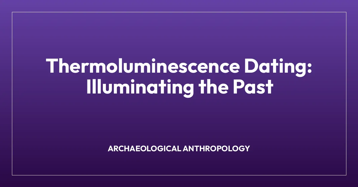 Thermoluminescence Dating: Illuminating the Past